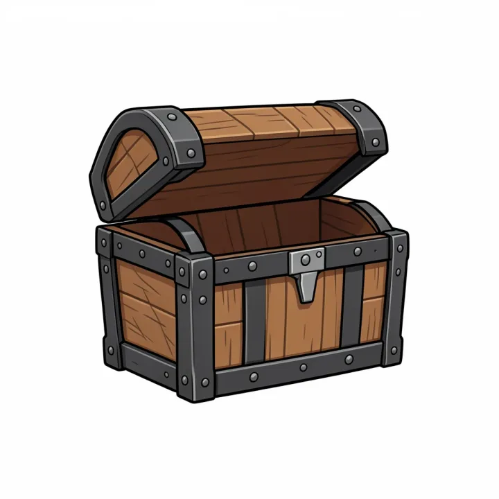 A cartoon treasure chest, the concept image a 3D model is built from