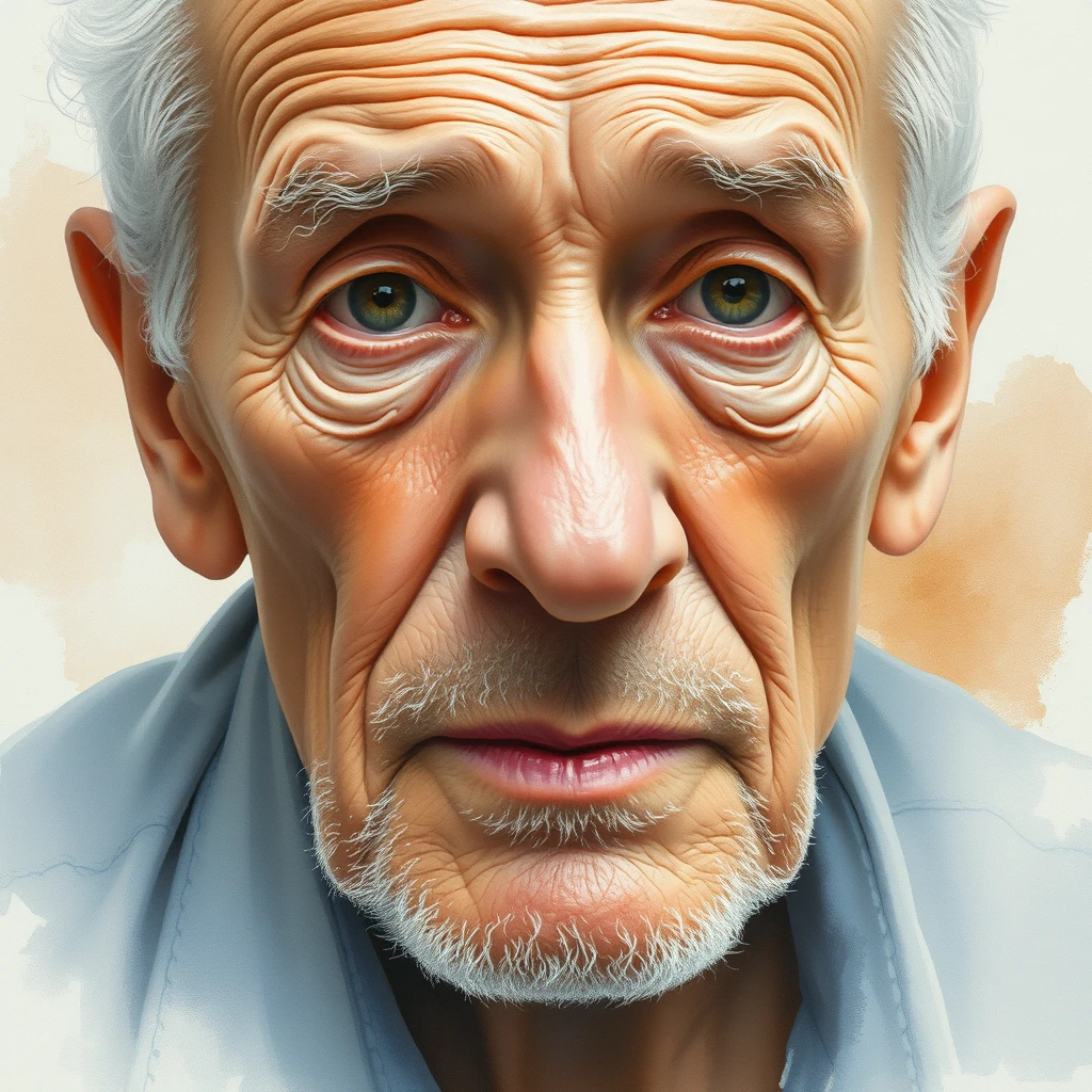 Old man in oil painting style